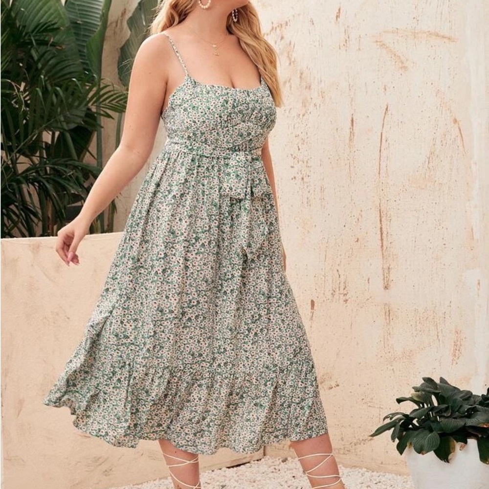 Floral Tie MIDI dress